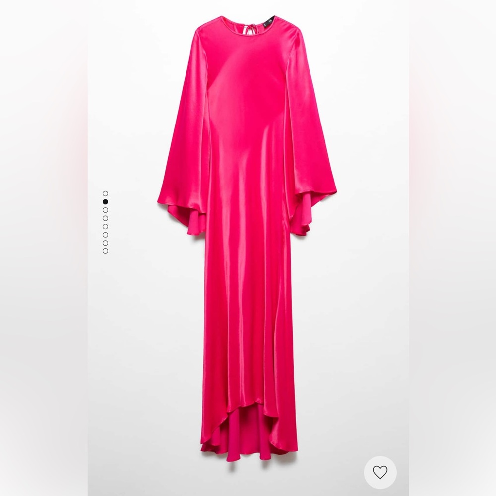 Mango flared-sleeve satin dress